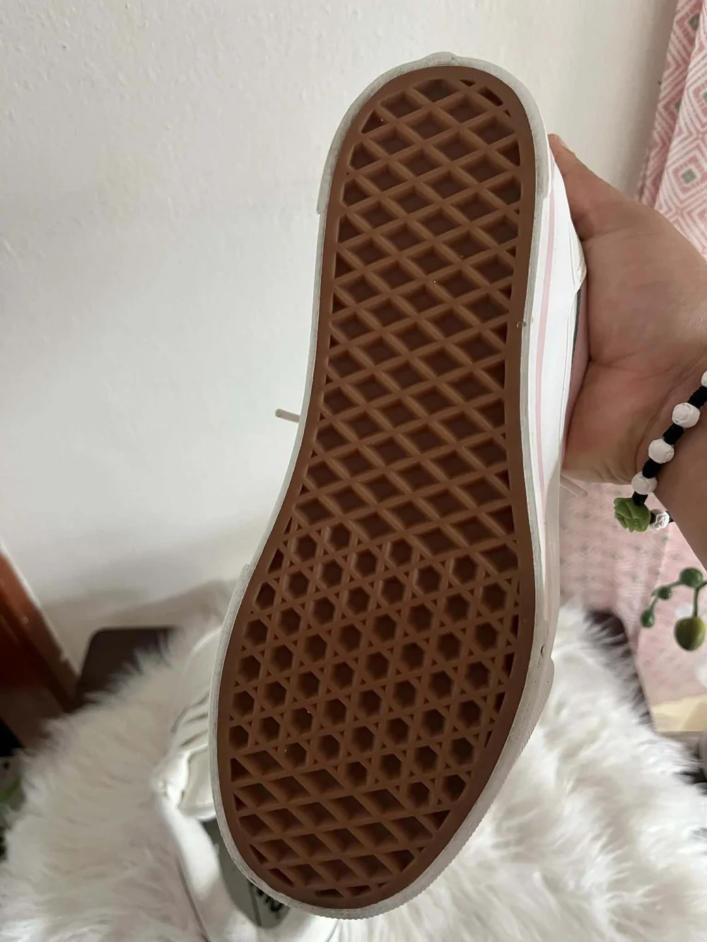 Vans Skate Shoes — White with Pink Accent - Picture 5 of 7